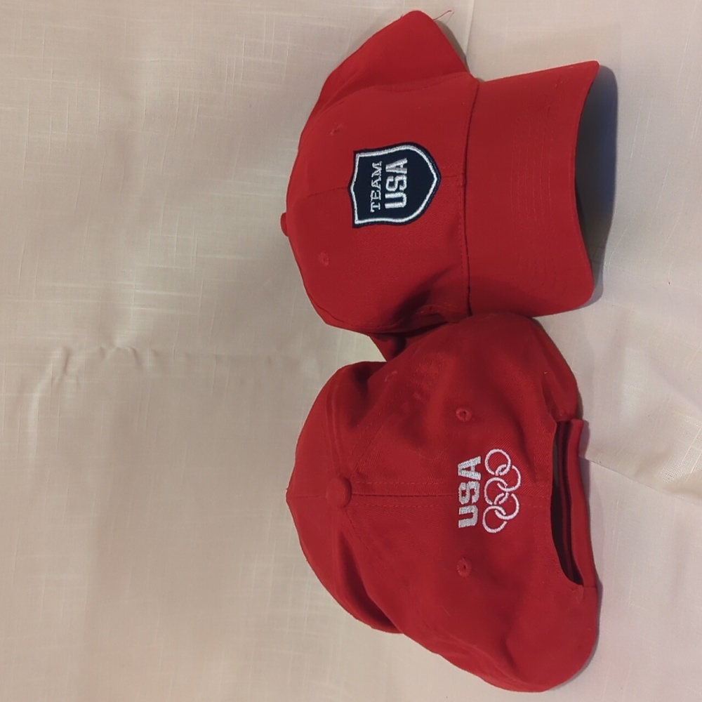 2 Red Team USA Olympic Baseball Hats
